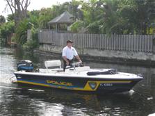 Photo of officer patrolling the waterways