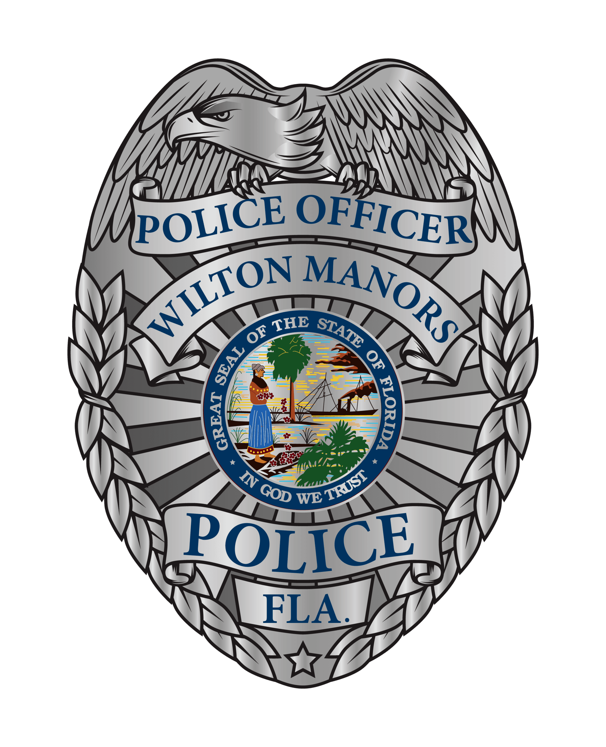 Police Badge SILVER Clear Background